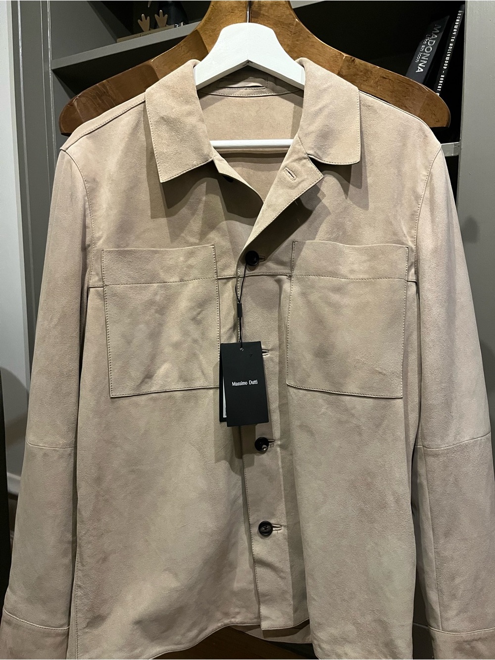 Massimo Dutti Light Beige 100% goat leather Suede Jacket